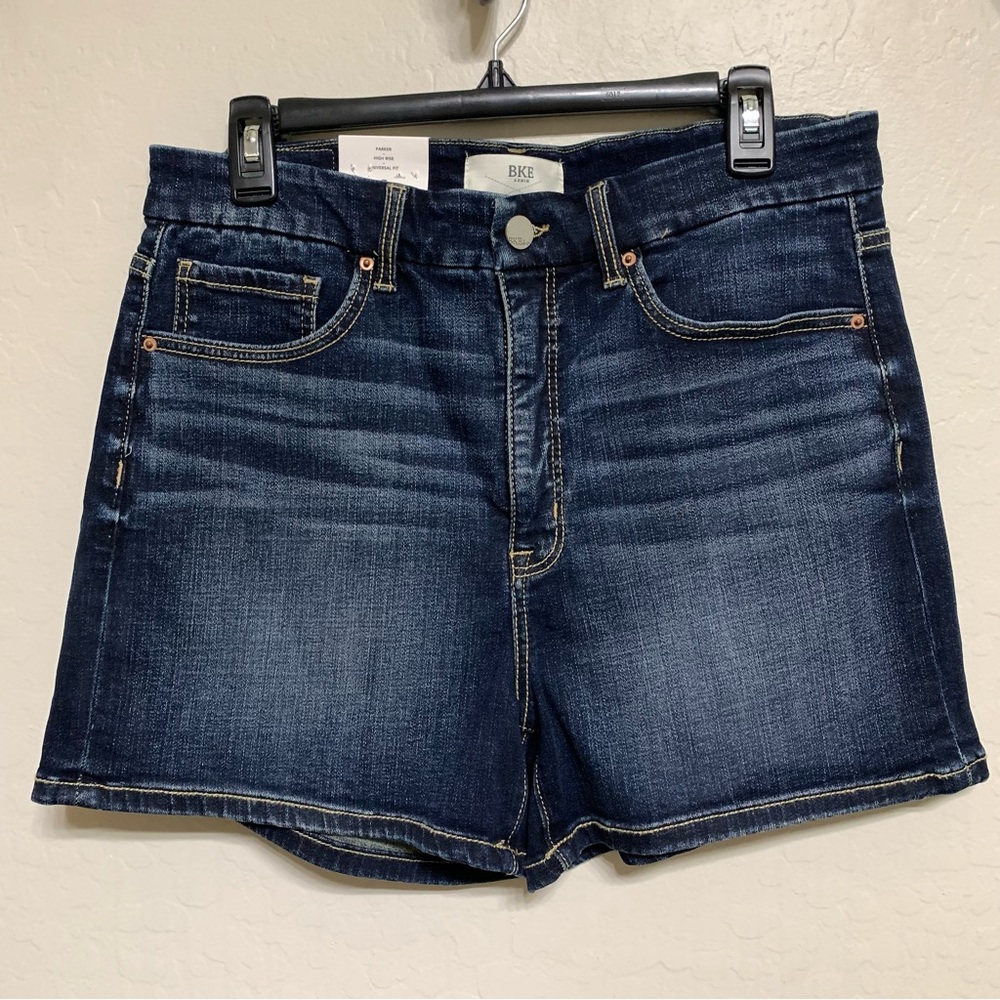 BKE Parker High Rise Blue Jean Shorts with Fitted Silhouette and Stretch - Picture 5 of 17